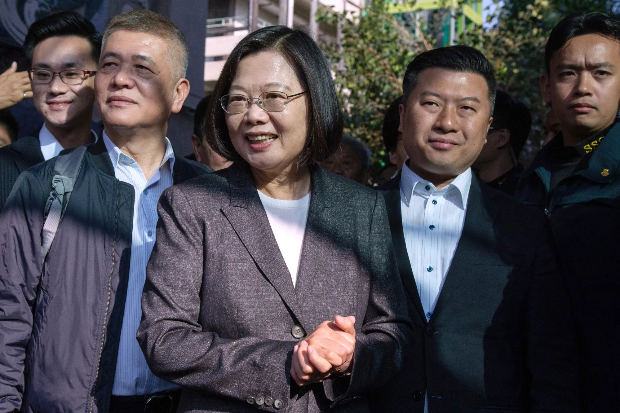Tsai Ing-wen at a polling station in Taipei on Jan. 11.