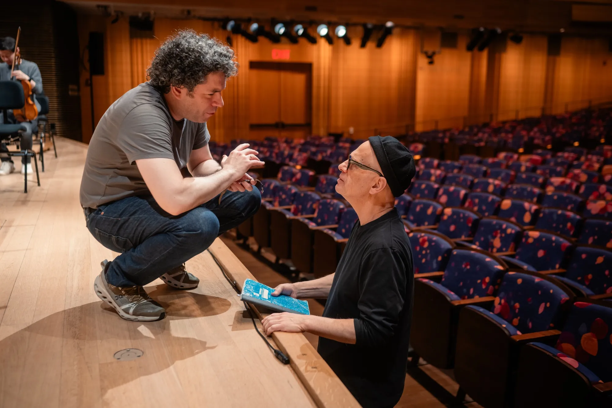 Gustavo Dudamel (left) is bringing David Lang’s composition to thousands of New York concertgoers.