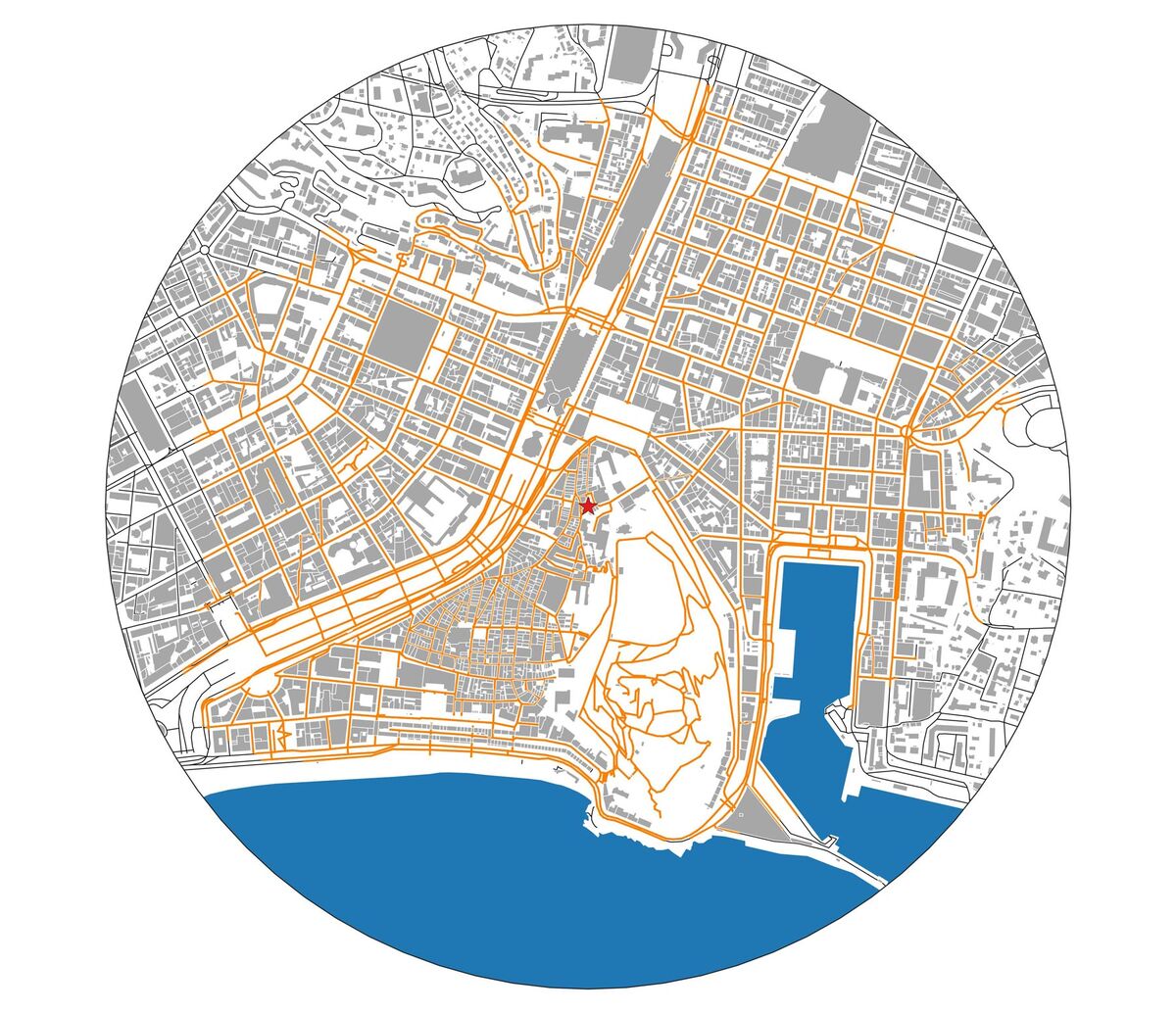 Extra Large Round Frame - Map Of London 120cm - Love Ma Maison