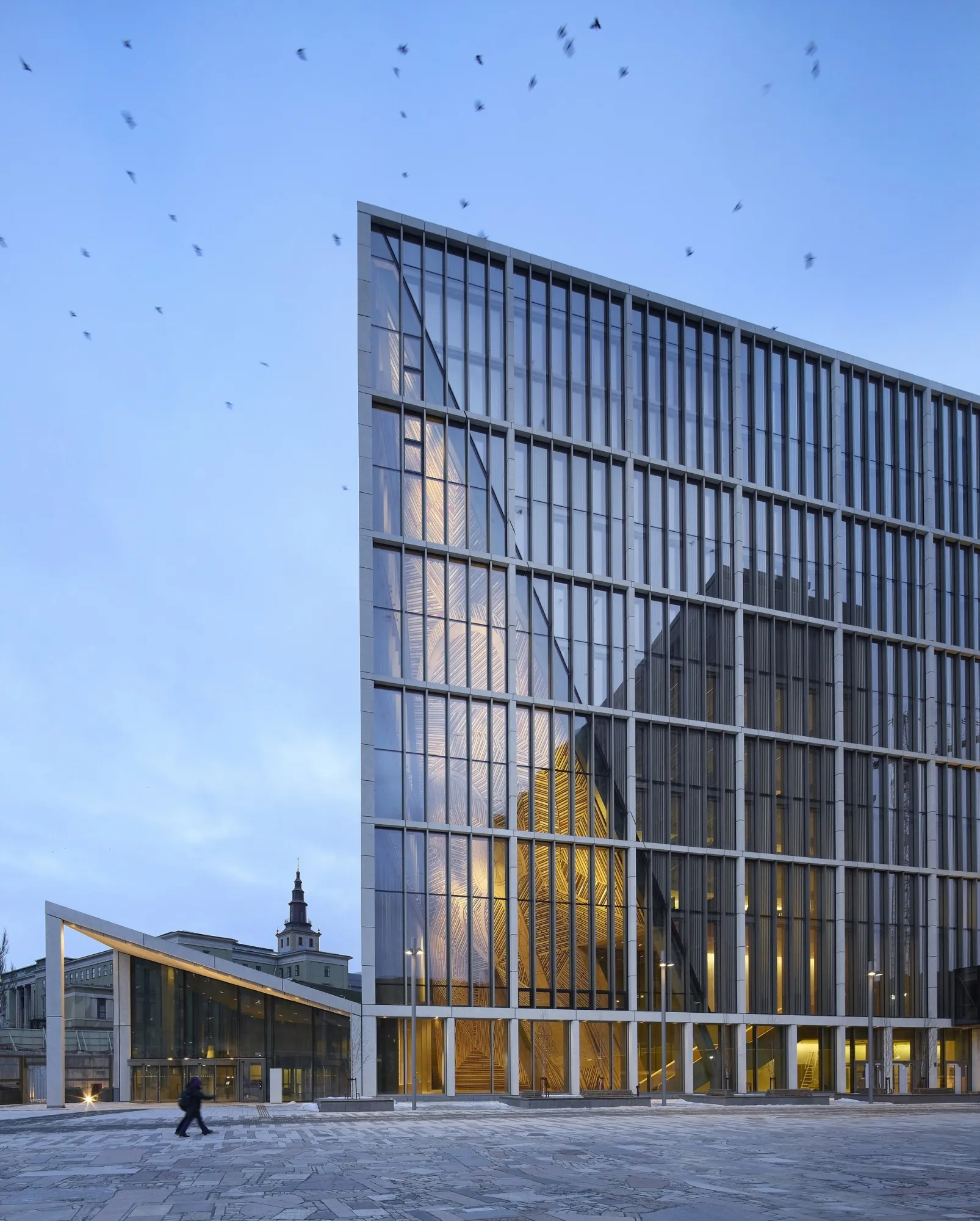 The A-block of Oslo’s new government quarter, with its glass facades and prominent artworks.