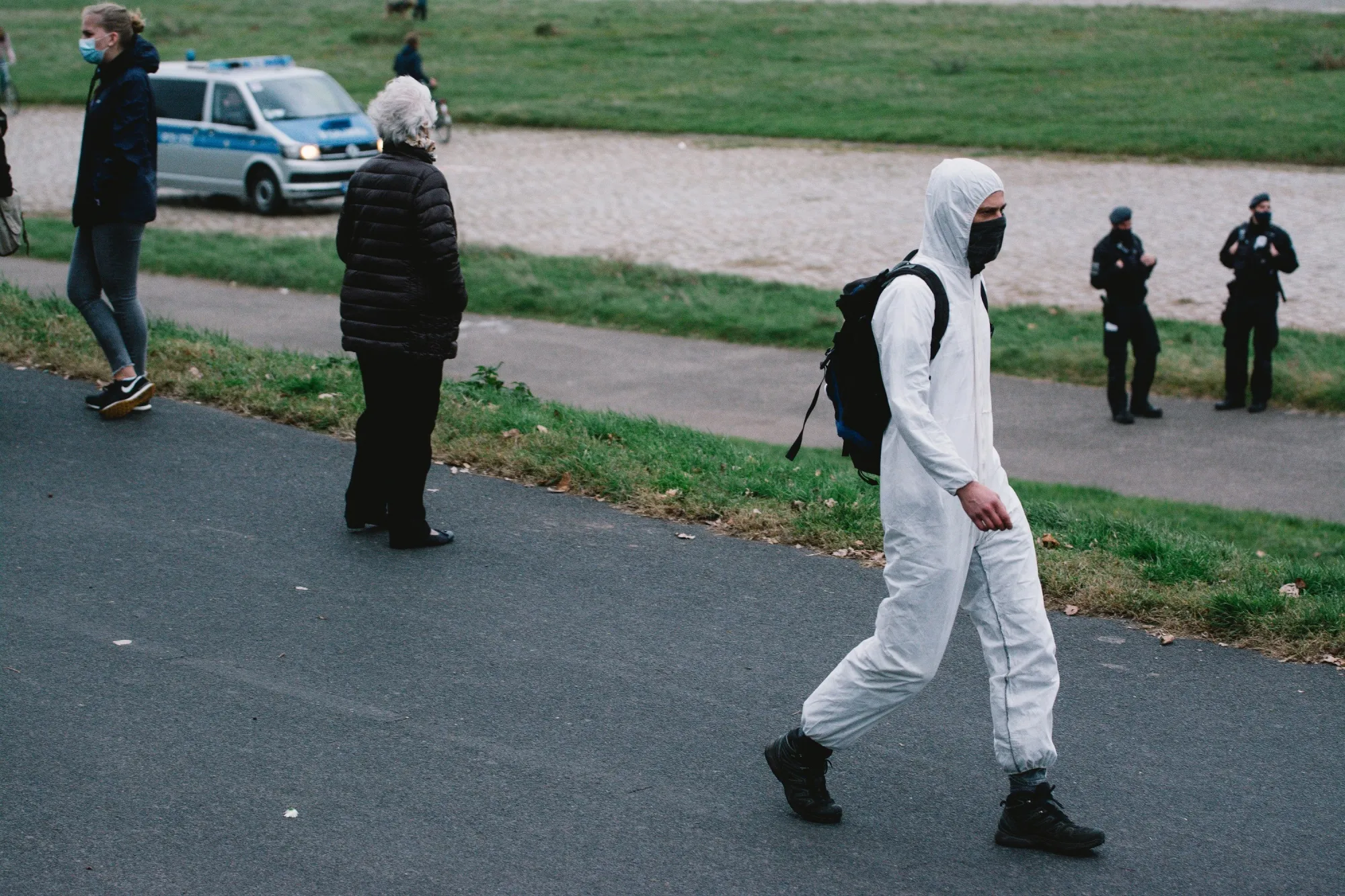 Querdenken Protests In Duesseldorf Against Coronavirus Restriction And Counter Demostration