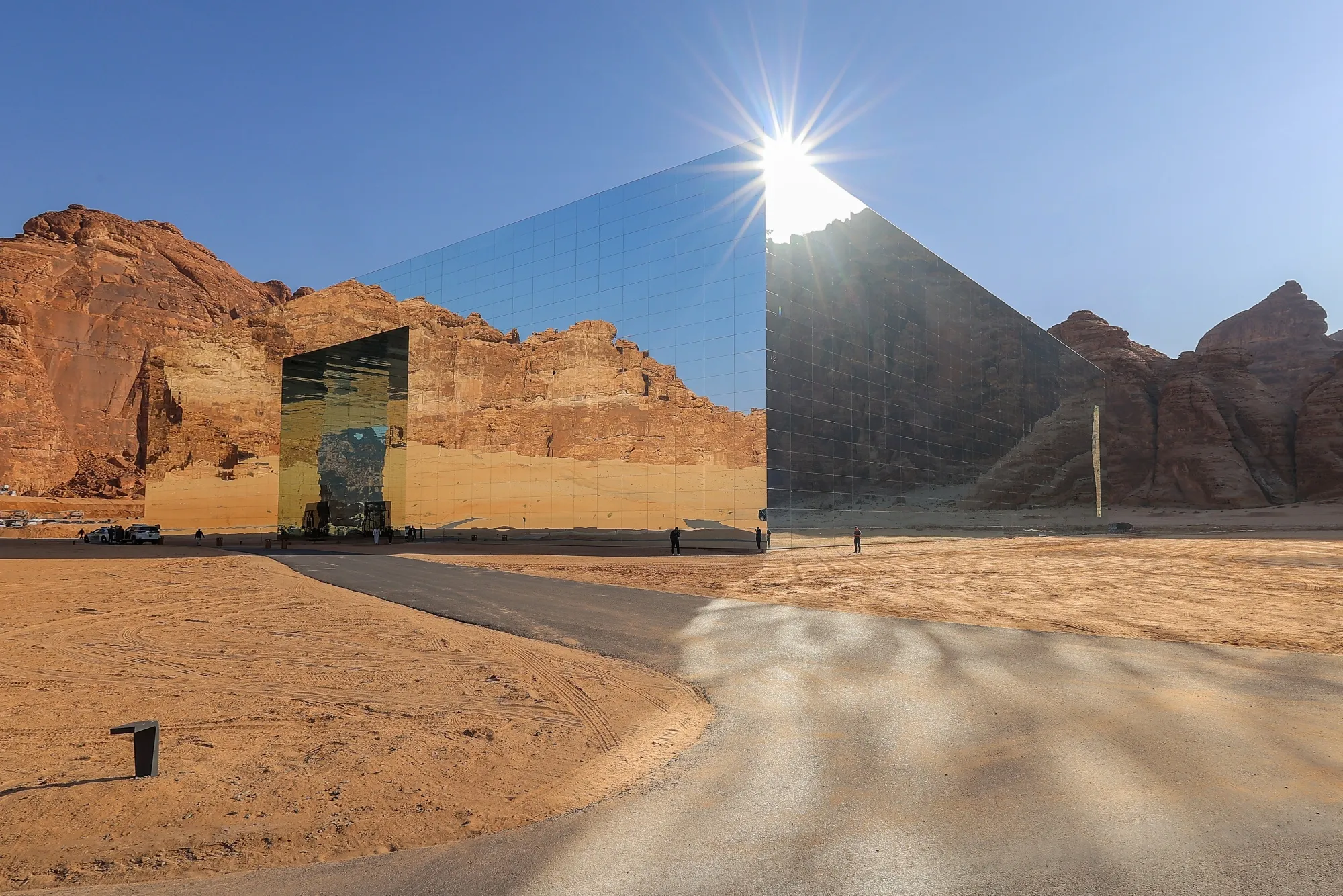The Maraya mirrored building in Al Ula, Saudi Arabia
