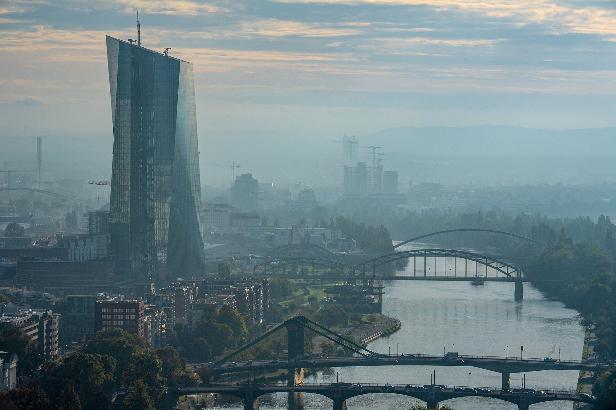 Haze around the ECB&nbsp;headquarters in Frankfurt.
