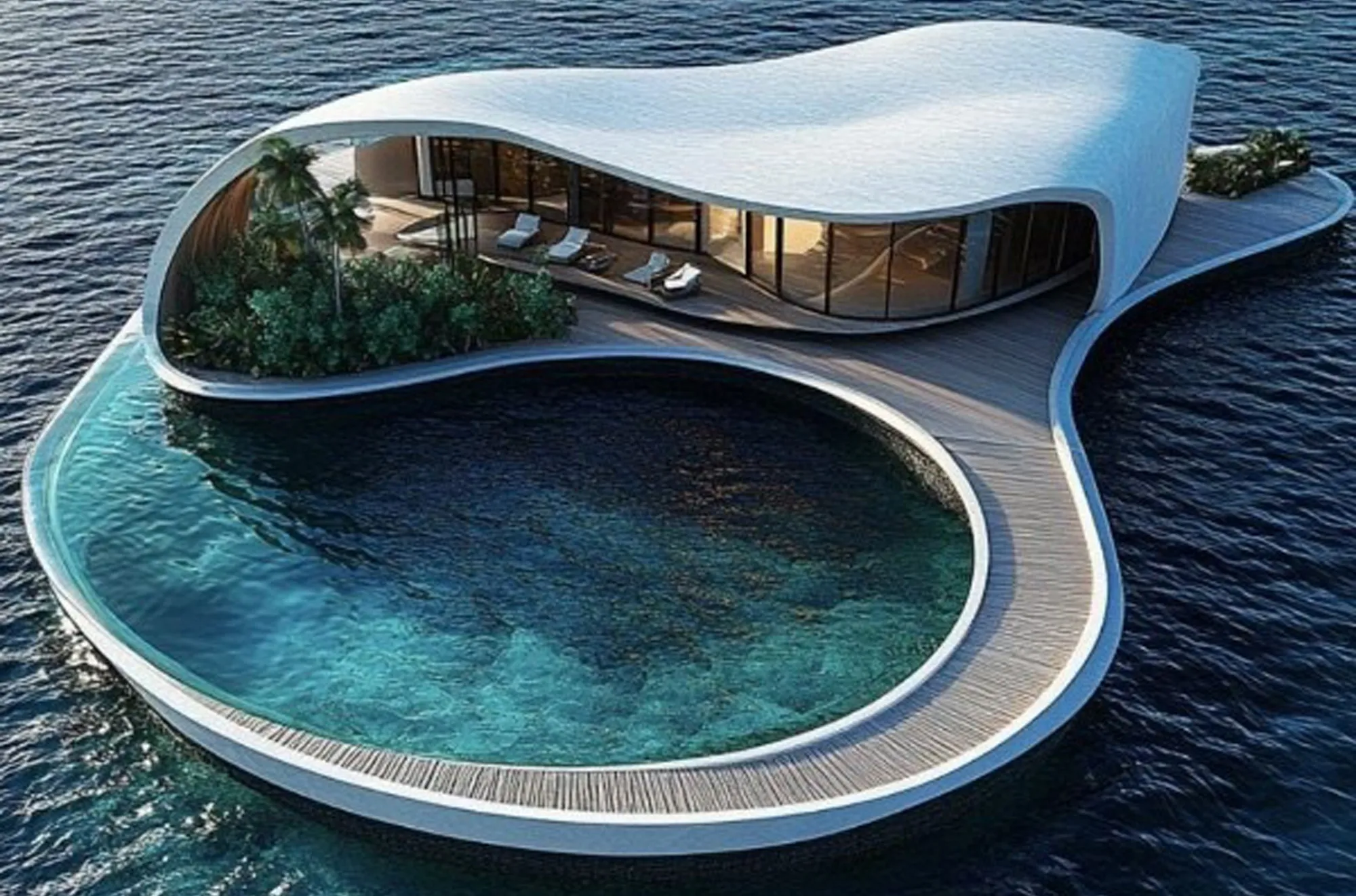 An illustration of the Trump International Hotel Maldives.