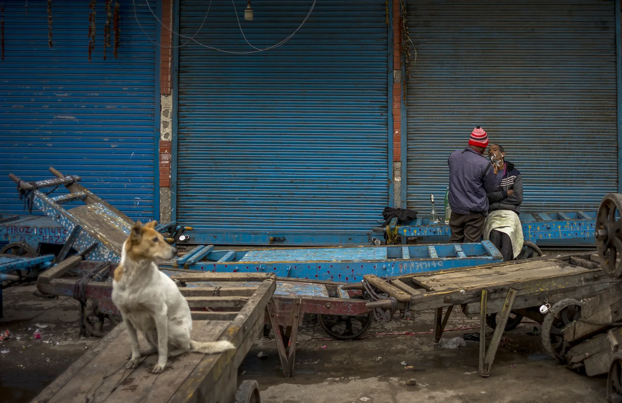 Shuttered businesses during a weekend curfew imposed to curb the spread of Covid-19 in New Delhi on Jan. 23.