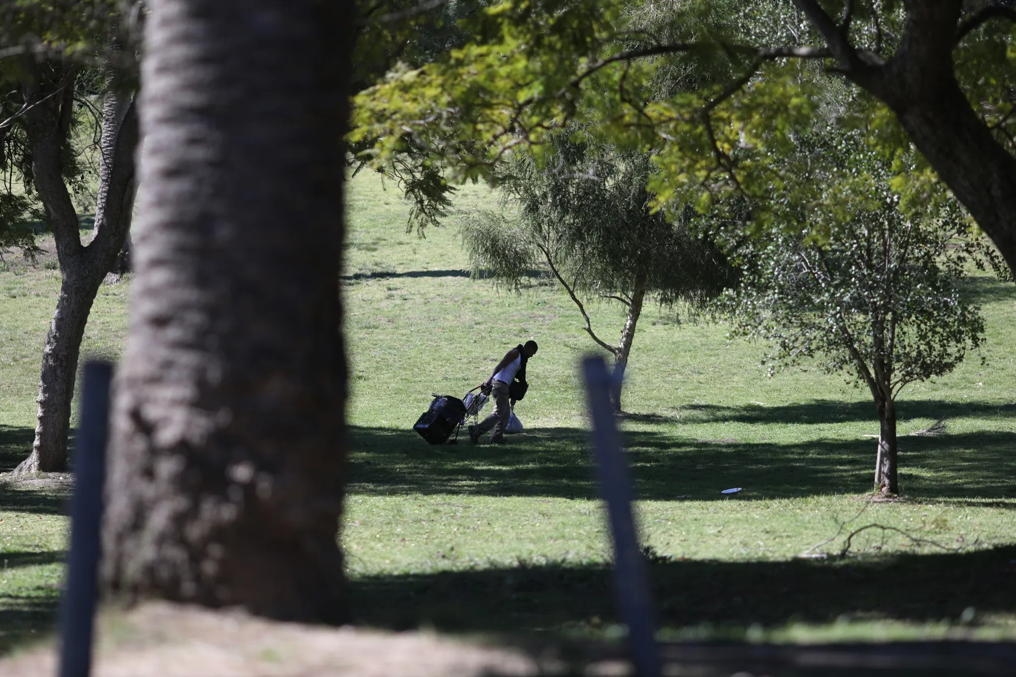 A person experiencing homelessness in the Elysian Park neighborhood of Los Angeles on&nbsp;Feb. 24, 2022.&nbsp;