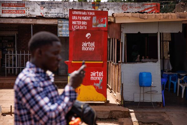 An Airtel Uganda Ltd. mobile money kiosk.