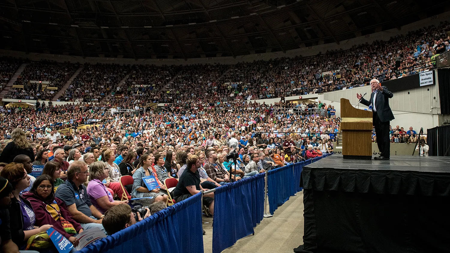 Senator Bernie Sanders speaks during a campaign rally in Madison, Wisconsin, on July 1, 2015.
