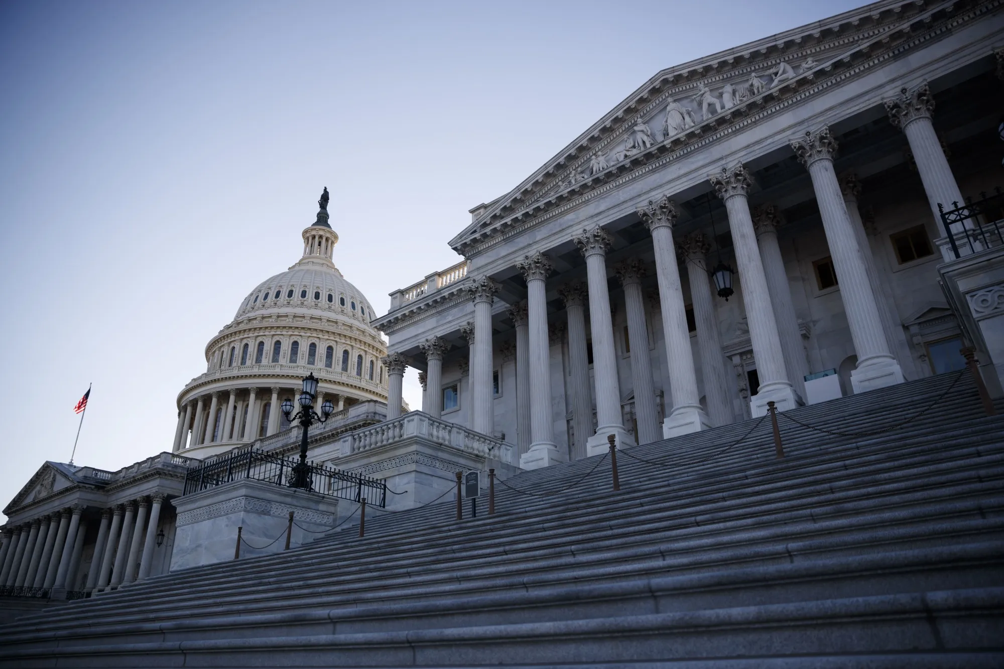 The Senate side of the US Capitol building in Washington.