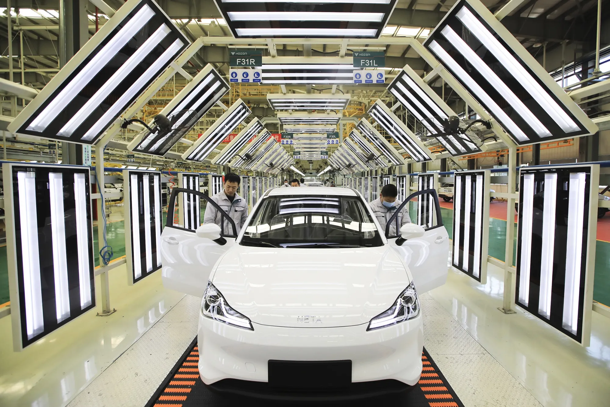 A factory of Hozon New Energy Automobile Co., Ltd in Jiaxing, Zhejiang Province of China.