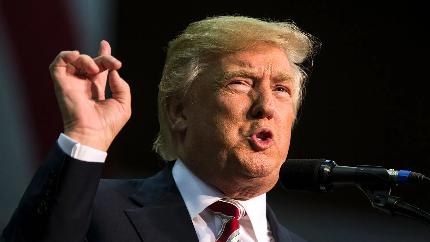 Republican presidential nominee Donald Trump speaks on Sept. 9, 2016, in Pensacola, Florida.
