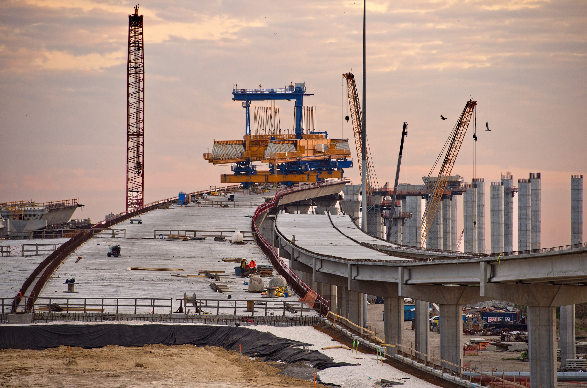 Construction Of Corpus Christi Harbor Bridge As Biden Releases Infrastructure Plan