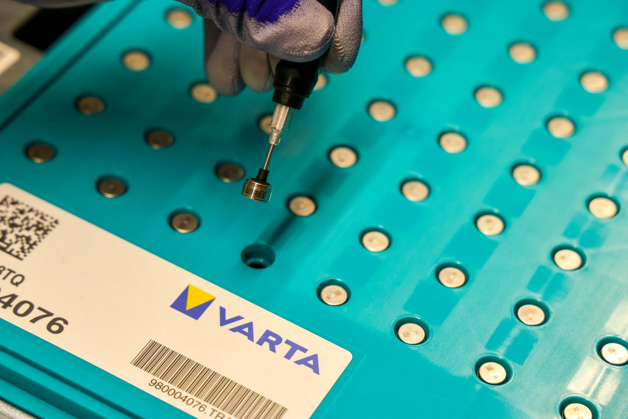 At&nbsp;the Varta AG coin power battery manufacturing plant in Noerdlingen, Germany.