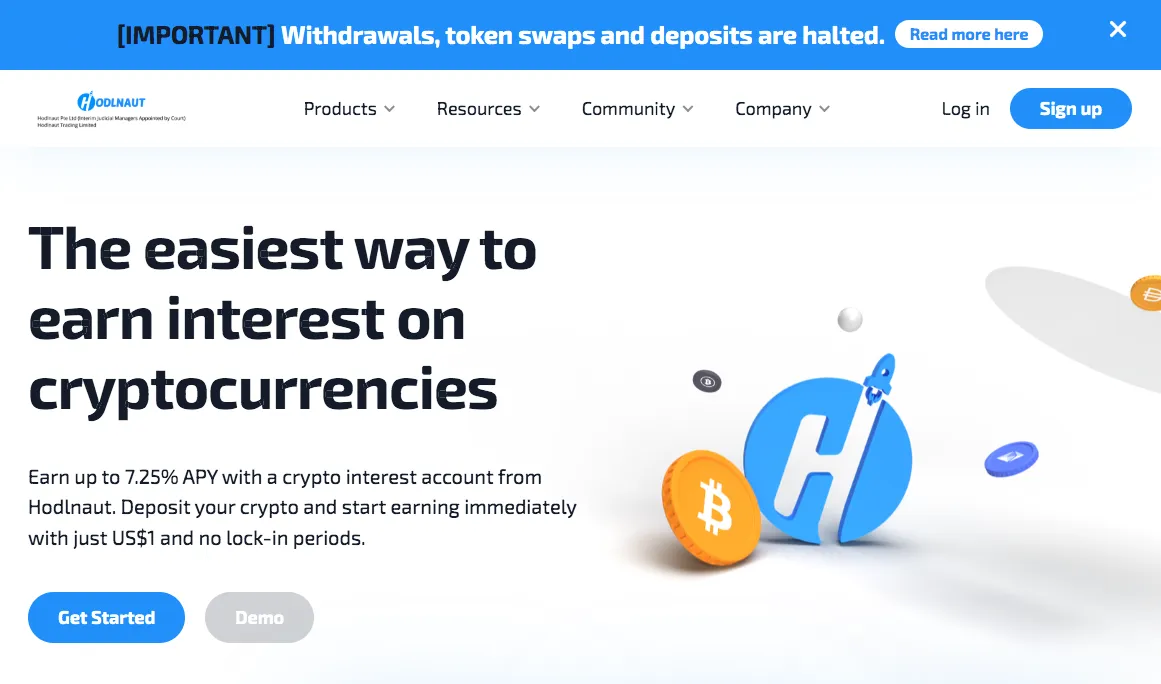 The&nbsp;Hodlnaut website