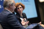 Loretta Mester, president and chief executive officer of Federal Reserve Bank of Cleveland, listens during the National Association of Business Economics (NABE) economic policy conference in Washington, D.C., U.S., on Monday, Feb. 24, 2020. 