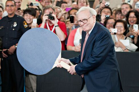 Warren Buffett, during an event at the Berkshire Hathaway Inc. annual shareholders meeting in Omaha, Nebraska, 2012.