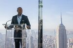 Eric Adams speaks at the grand opening of the Summit One Vanderbilt observation deck in New York City on Oct. 21, 2021.&nbsp;