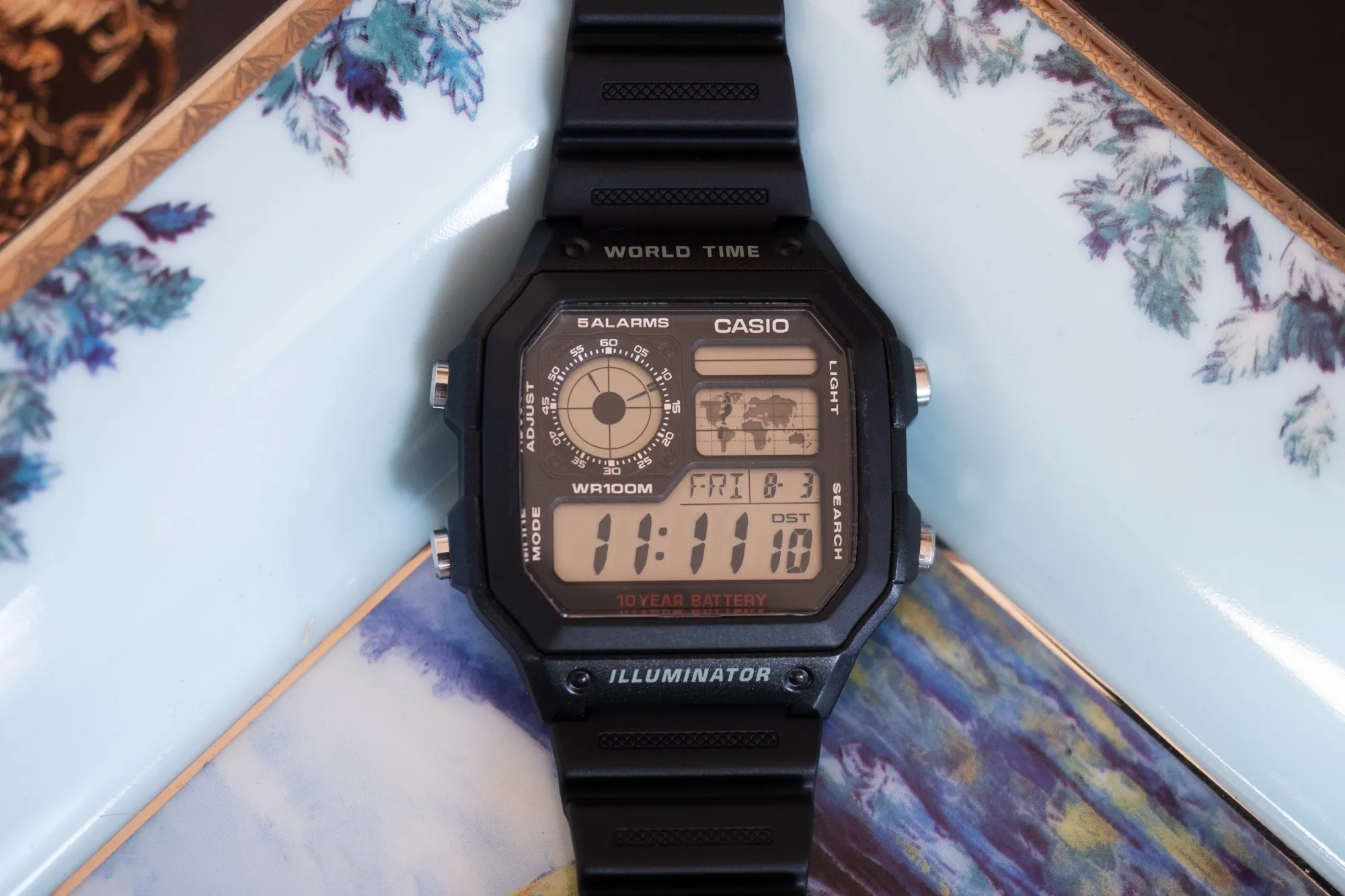 Casio world time black best sale