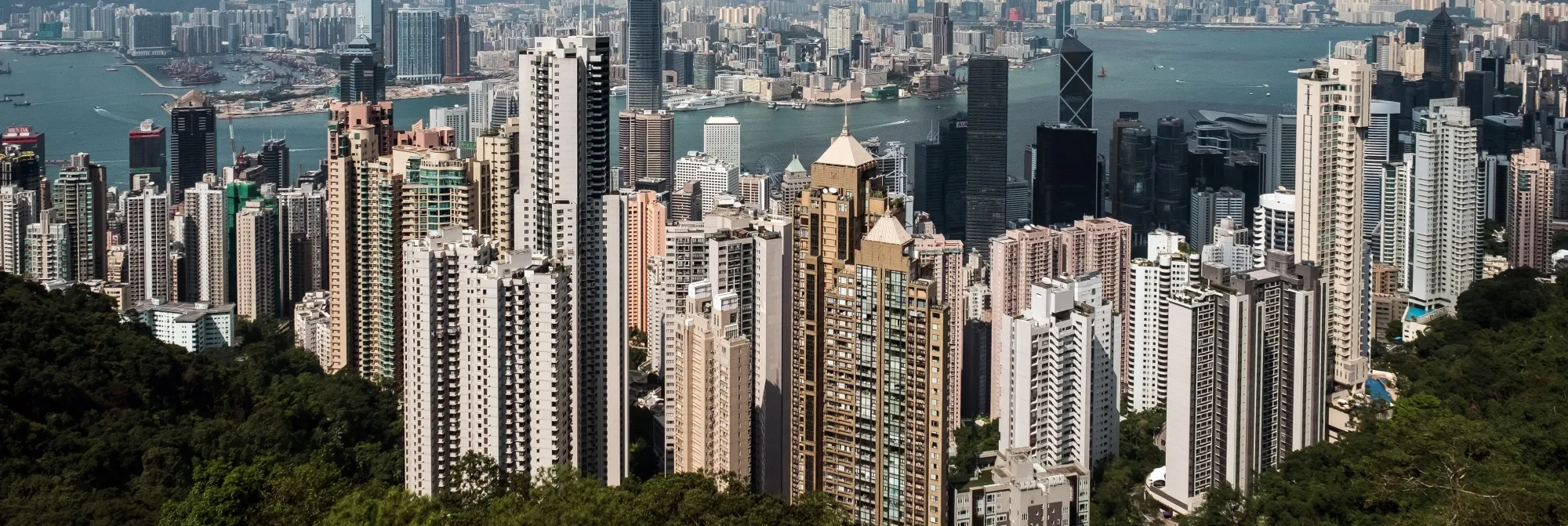Hong Kong Skyline at the Peak as Asia Shares Extend Relief Rally