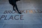 Footpath signage for the Brookfield Place Sydney office building, owned and home to the Asia-Pacific headquarters of Brookfield&nbsp;Asset Management Inc., in Sydney, Australia, on Thursday, June 17, 2021.