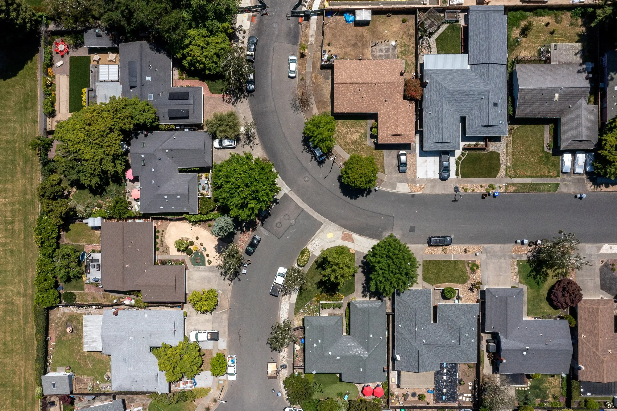 Shelter costs and gasoline accounted for 70% of last month’s increase in overall inflation. Above: Homes&nbsp;in Napa, California.