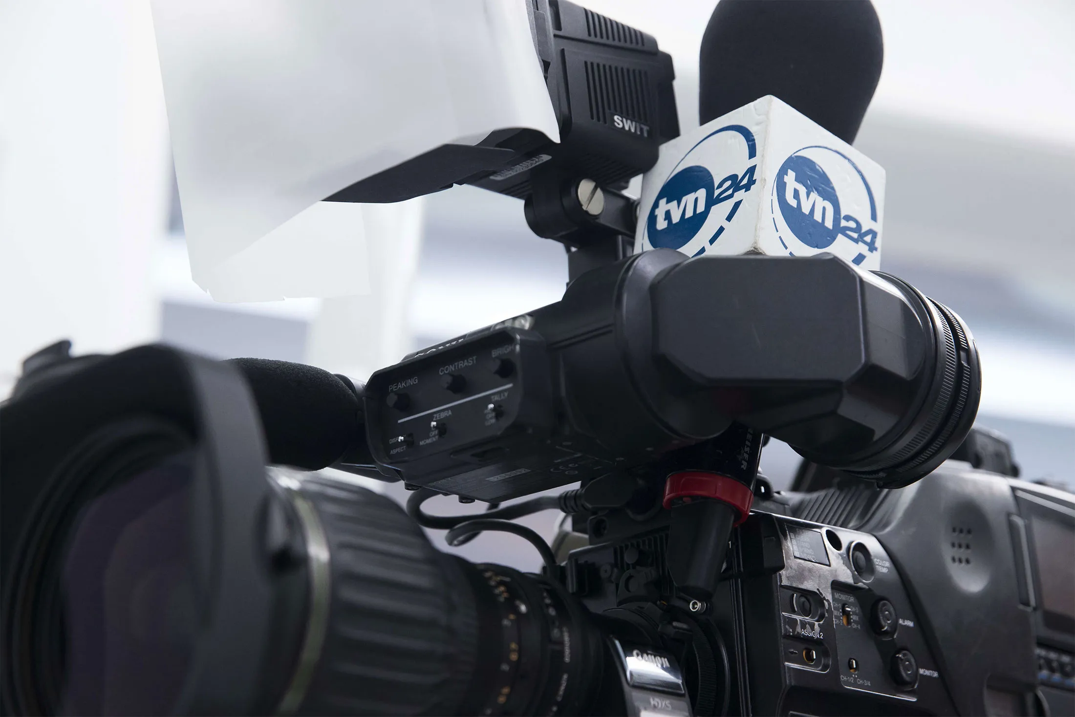 US-owned TVN24 broadcaster camera in Parliament. Polish