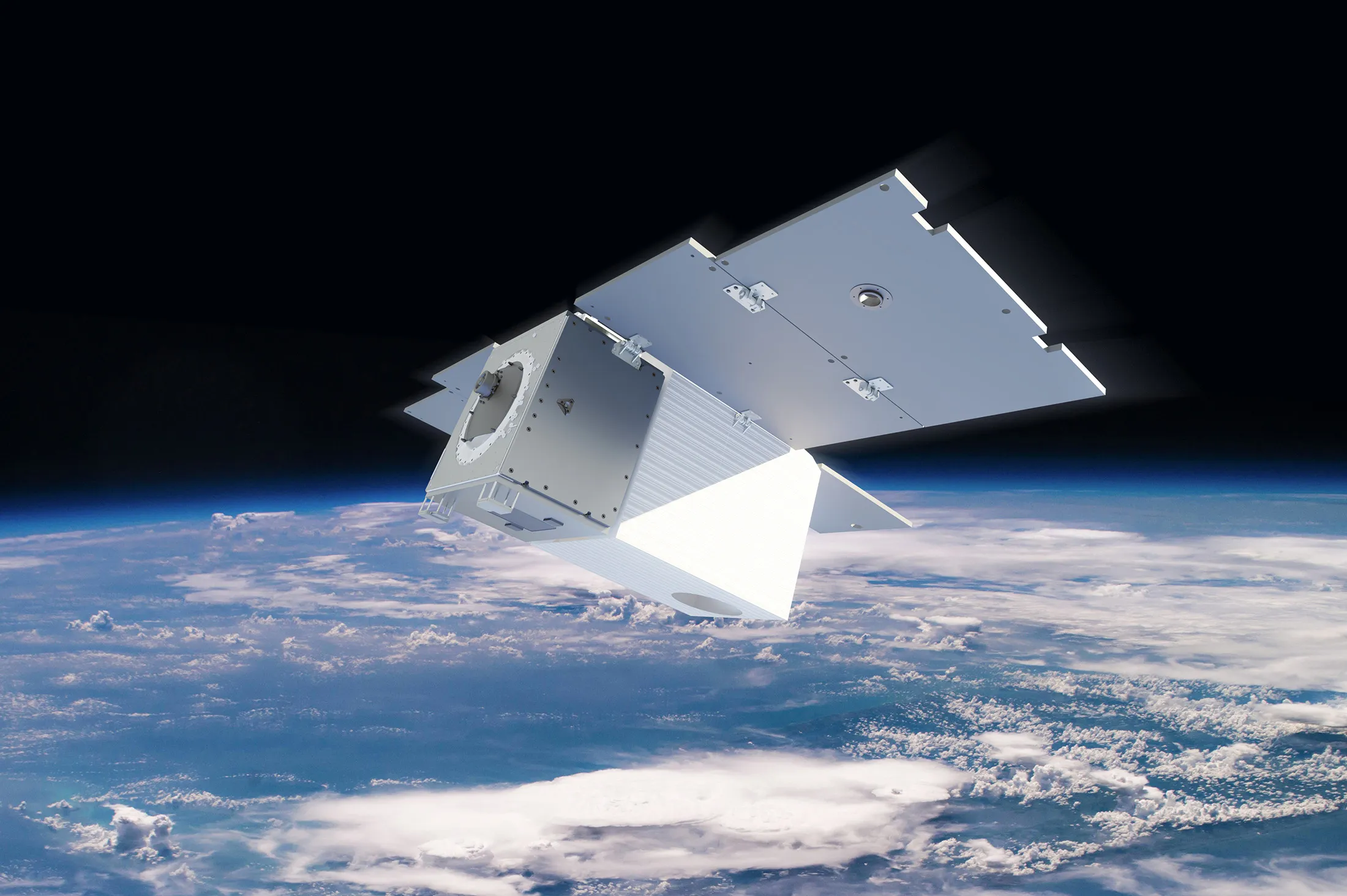 Rendering of a new satellite that can be used to track methane emissions.