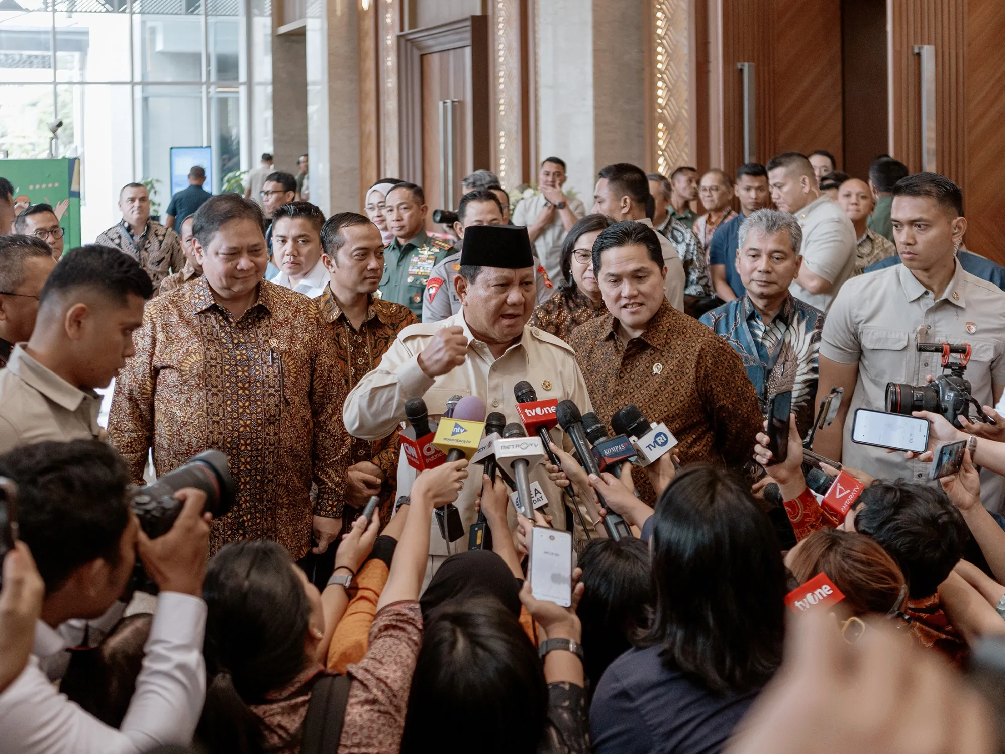 Prabowo Subianto during an event to mark the launch of bullion banks in Jakarta on Feb. 26.