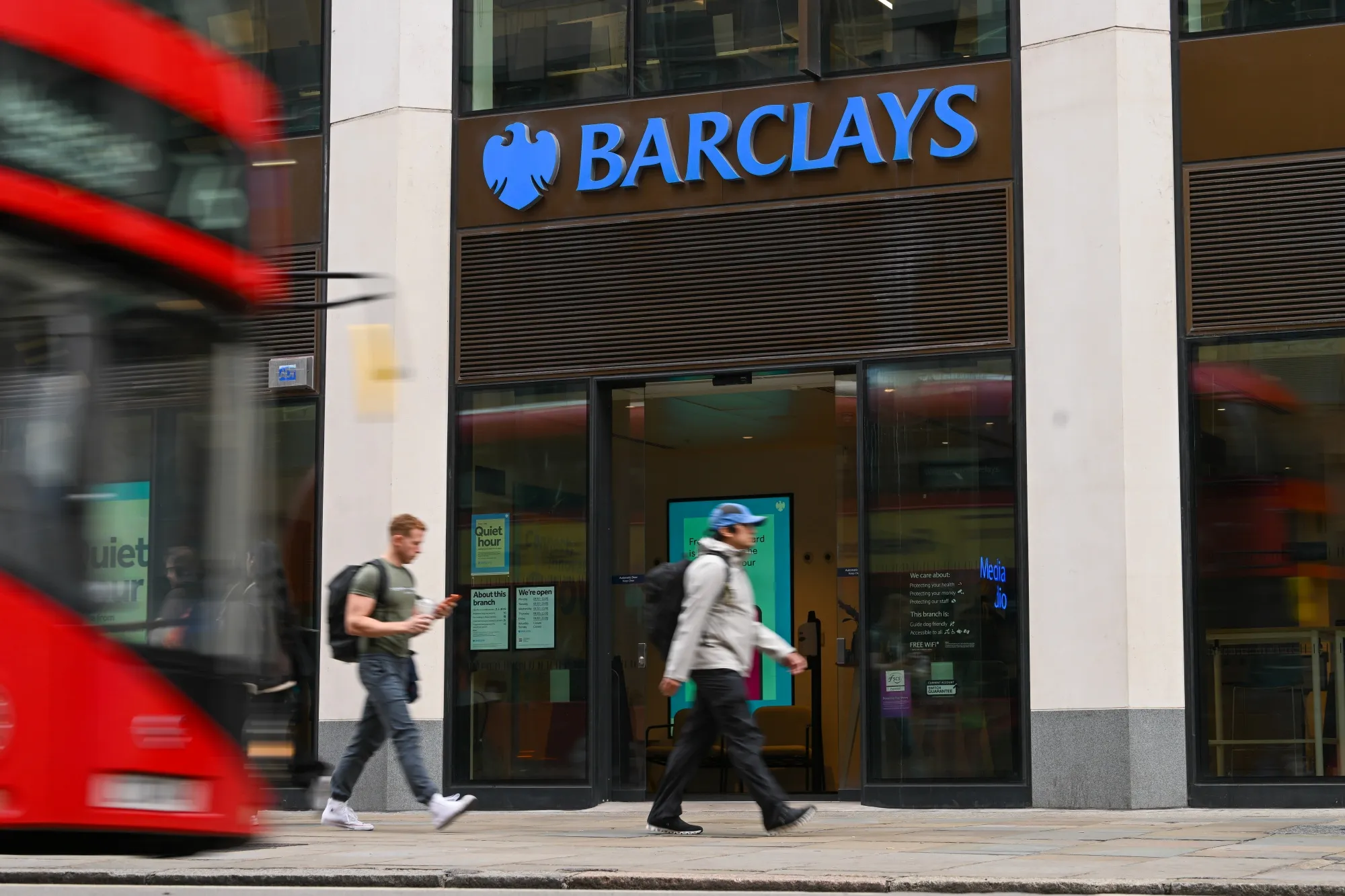 A Barclays Plc bank branch in London.