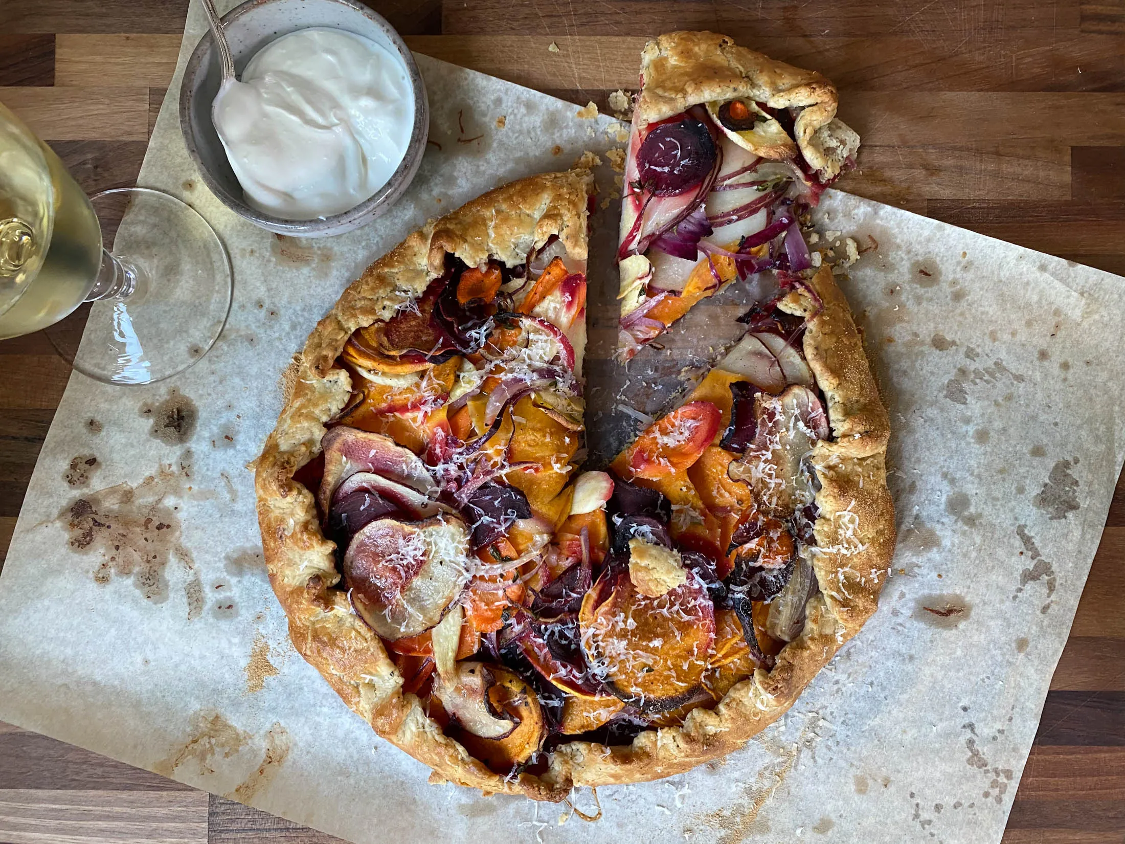 Roasted vegetable tart will stand out on any holiday table.
