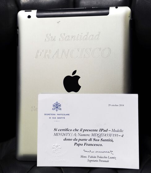Pope Francis donated his iPad to a high school in Uruguay.