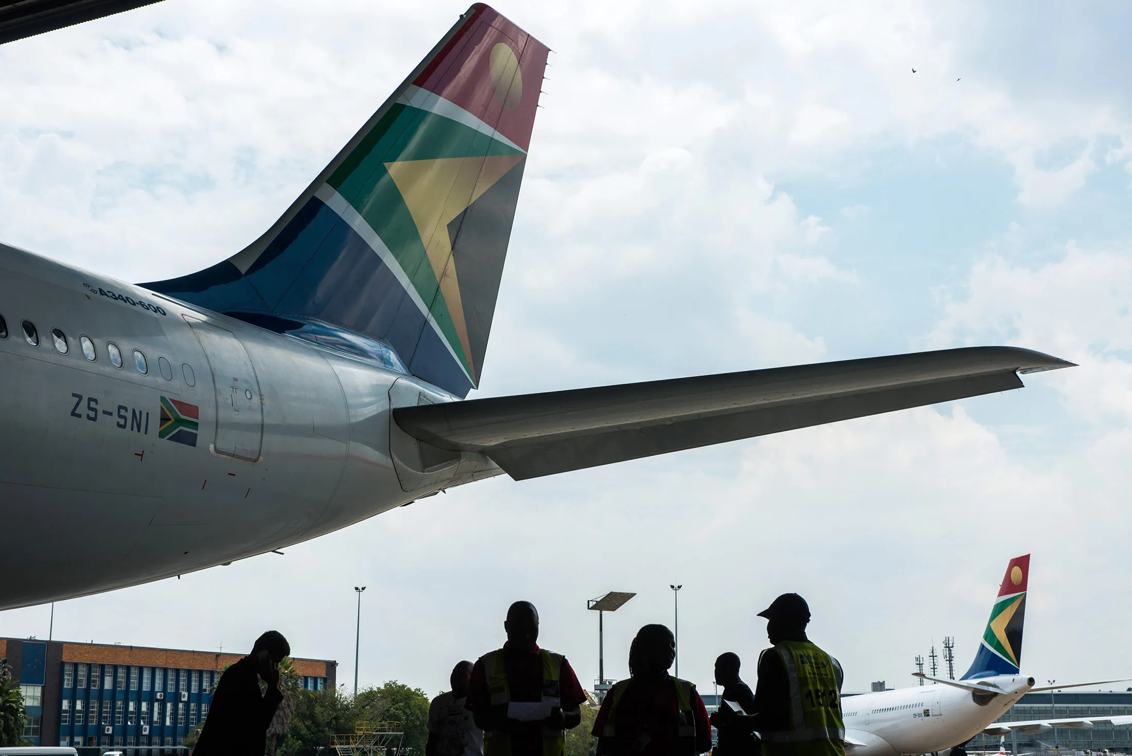 South African Airways aircraft in Johannesburg.&nbsp;