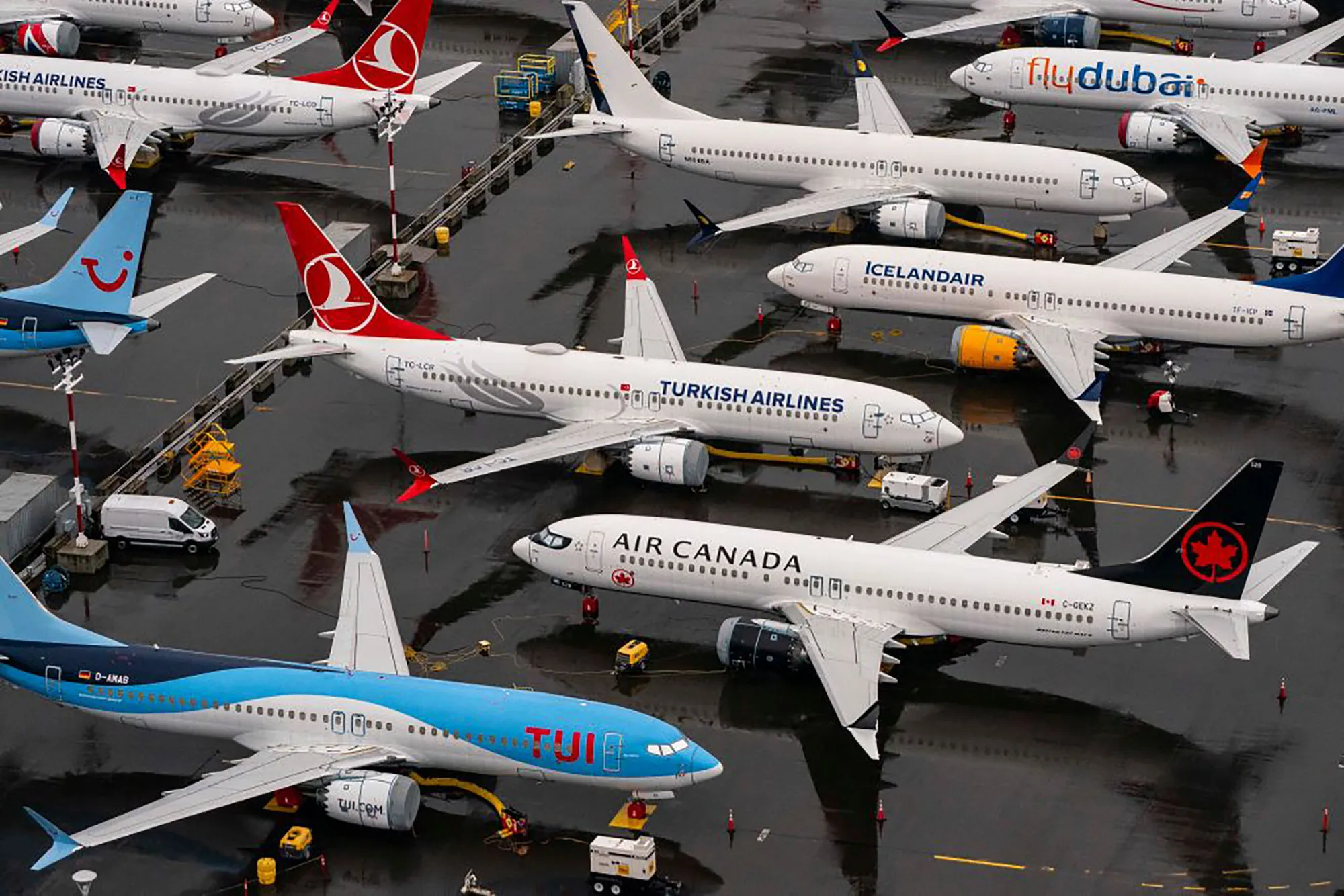 737 Max planes at Boeing’s production facility in Renton, Washington, in 2020.&nbsp;