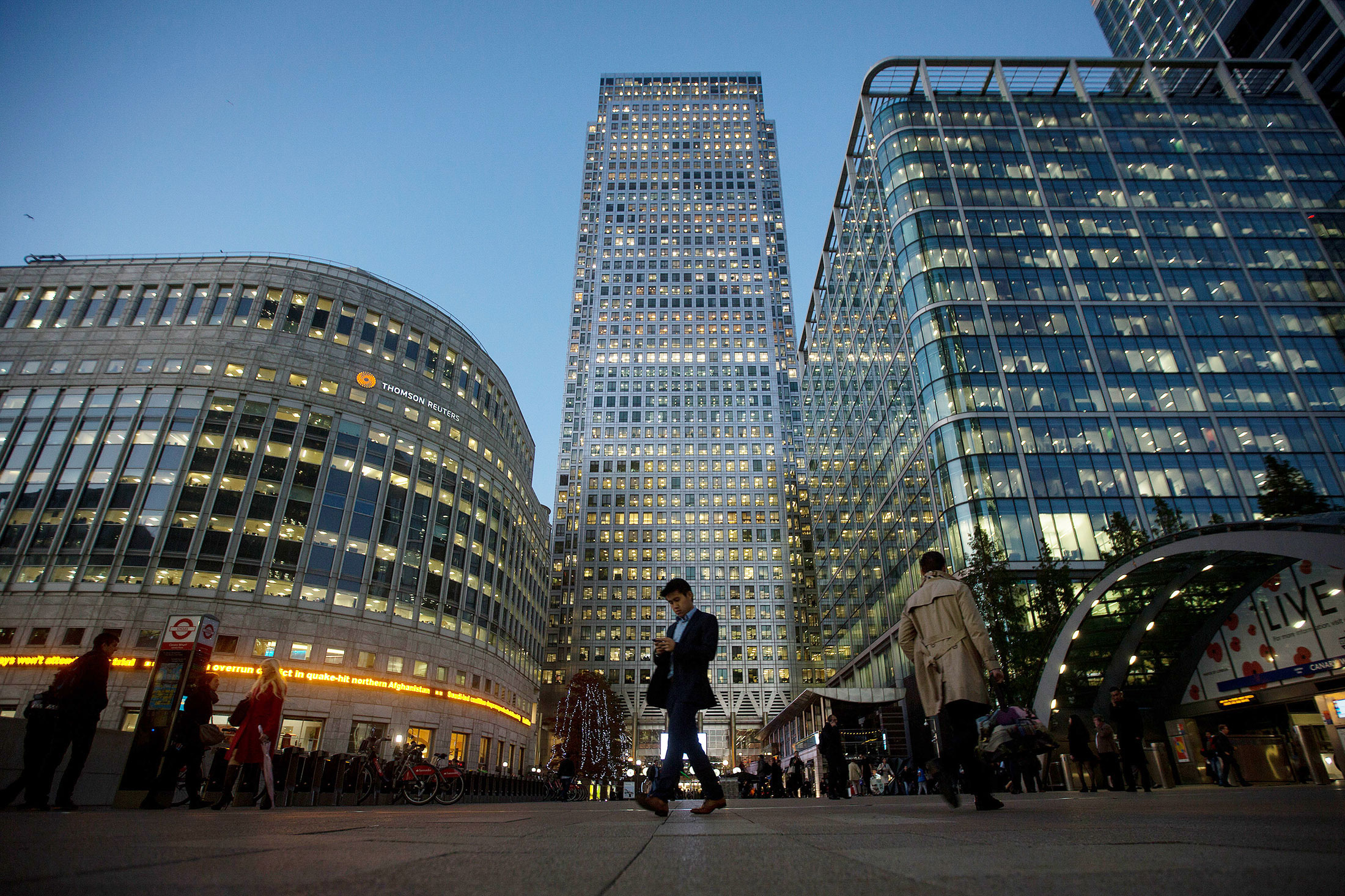 Canary Wharf Business, Financial And Shopping District As Britons Are Worried About The Outlook For The Economy