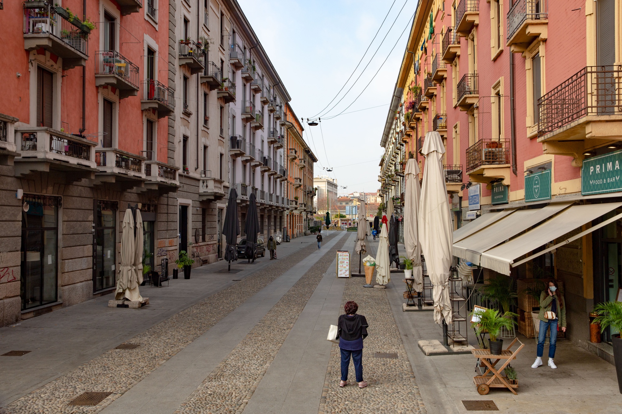 Quiet streets in the Navigli neighborhood of Milan.