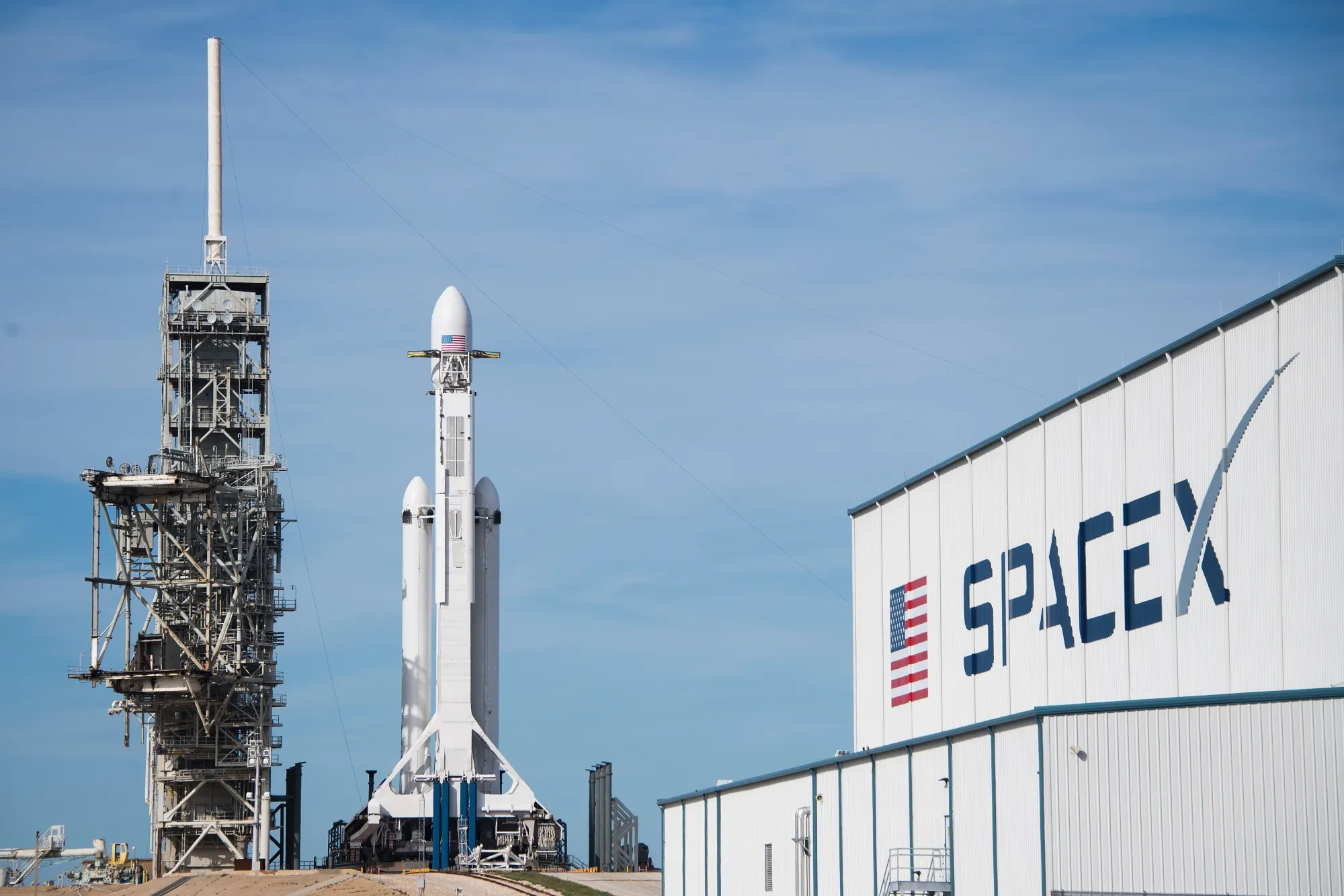 A SpaceX rocket at the Kennedy Space Center in Florida.