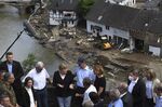 German Chancellor Angela Merkel&nbsp;visits flood-ravaged areas.