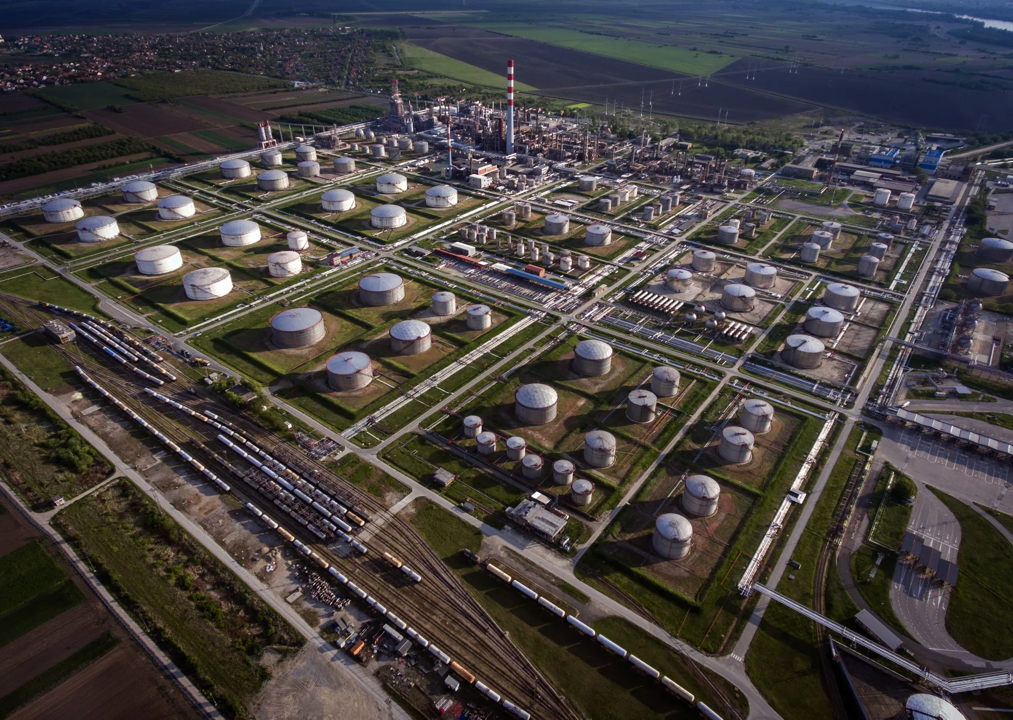 An oil and gas refinery operated by Naftna Industrija Srbije in Serbia.