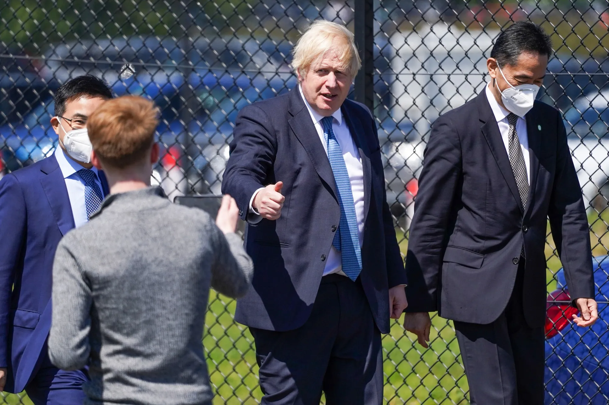 Boris Johnson during a visit to the Envision AESC Holding Ltd. battery facility inside the Nissan Motor Co. plant in Sunderland, on July 1.