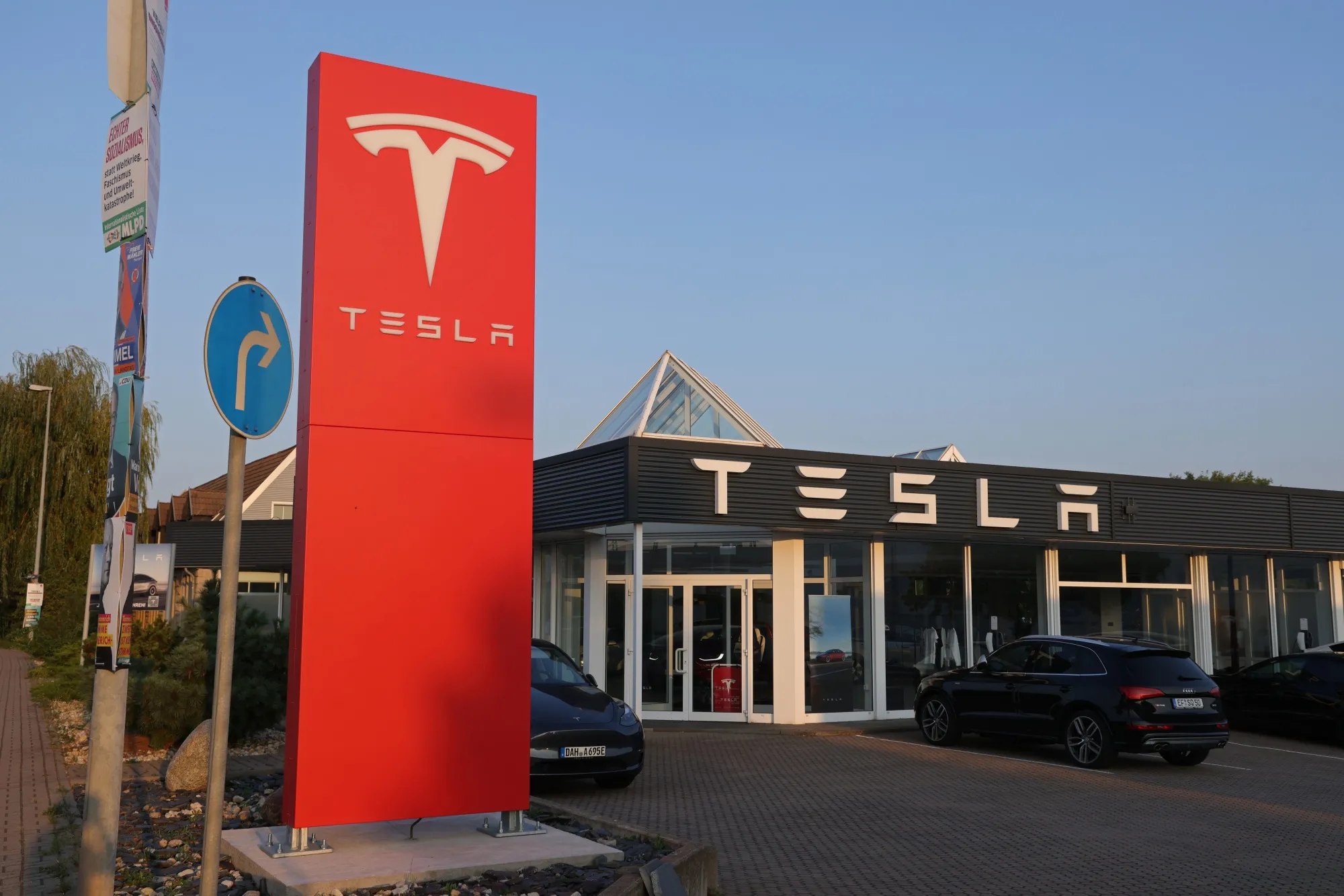A Tesla car dealership&nbsp;in Erfurt, Germany.&nbsp;