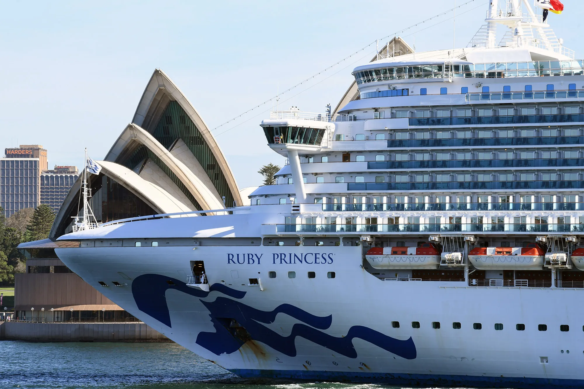 The Ruby Princess cruise liner in Sydney on March 19.