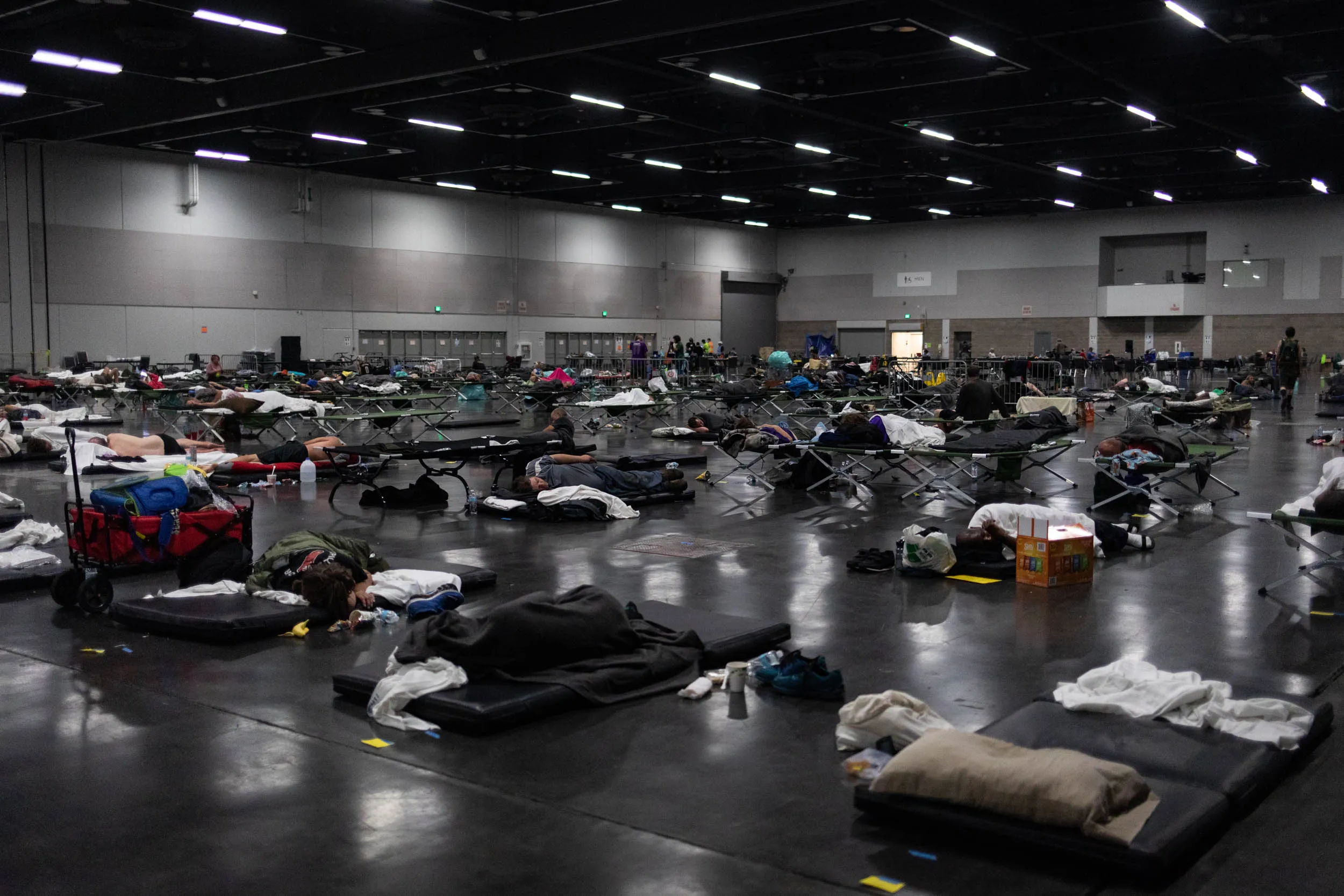 Residents at a cooling center during a heatwave in Portland, Oregon, in June.