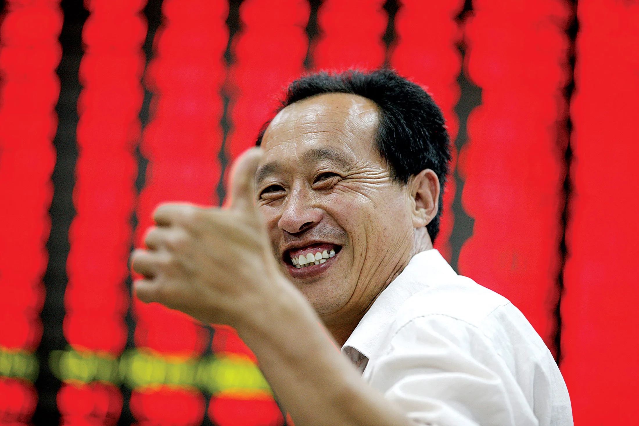 In China, red indicates rising stock prices.
