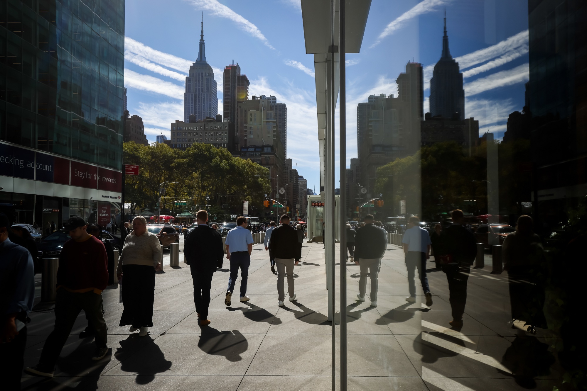 Pedestrians in Midtown, New York. 