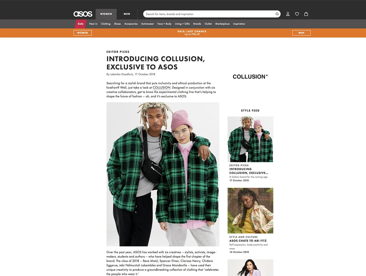 The Asos website