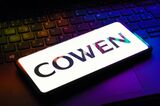 In this photo illustration the Cowen Inc. logo seen