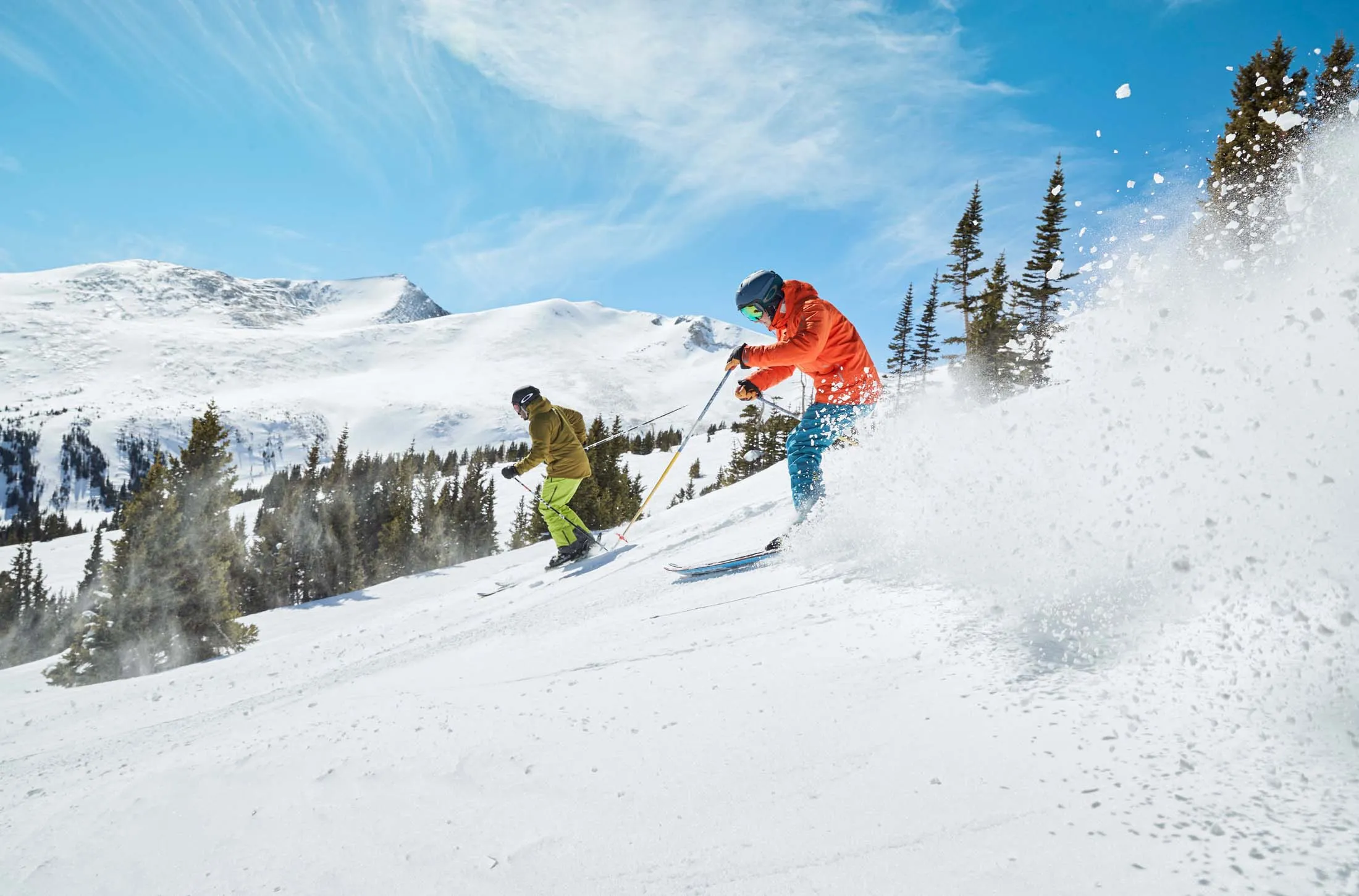 Skiing is better with company, as this pair shows at Colorado’s&nbsp;Breckenridge.