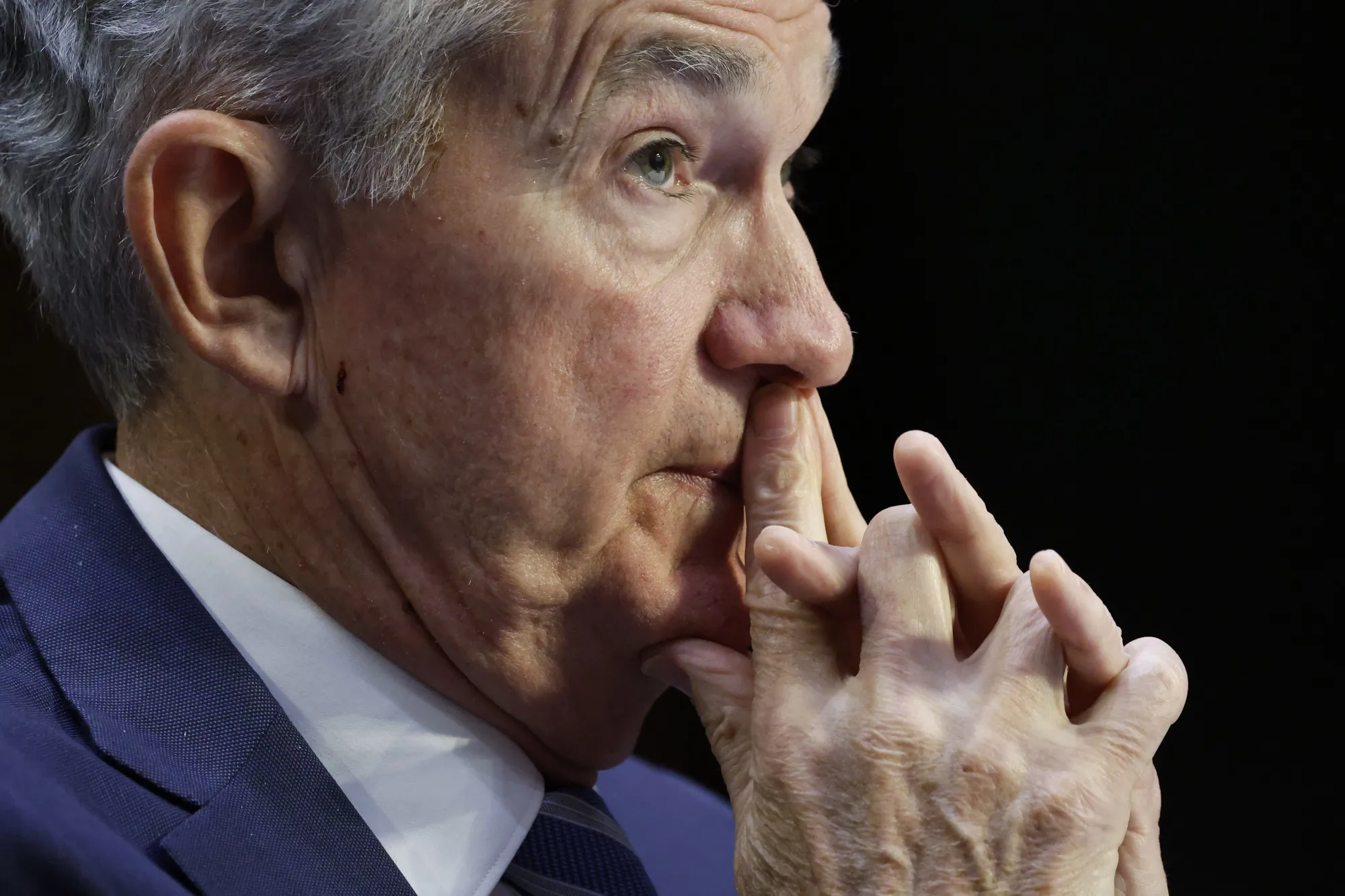 Federal Reserve Chair Jerome Powell during a Senate Banking, Housing, and Urban Affairs Committee hearing in Washington, on June 22.