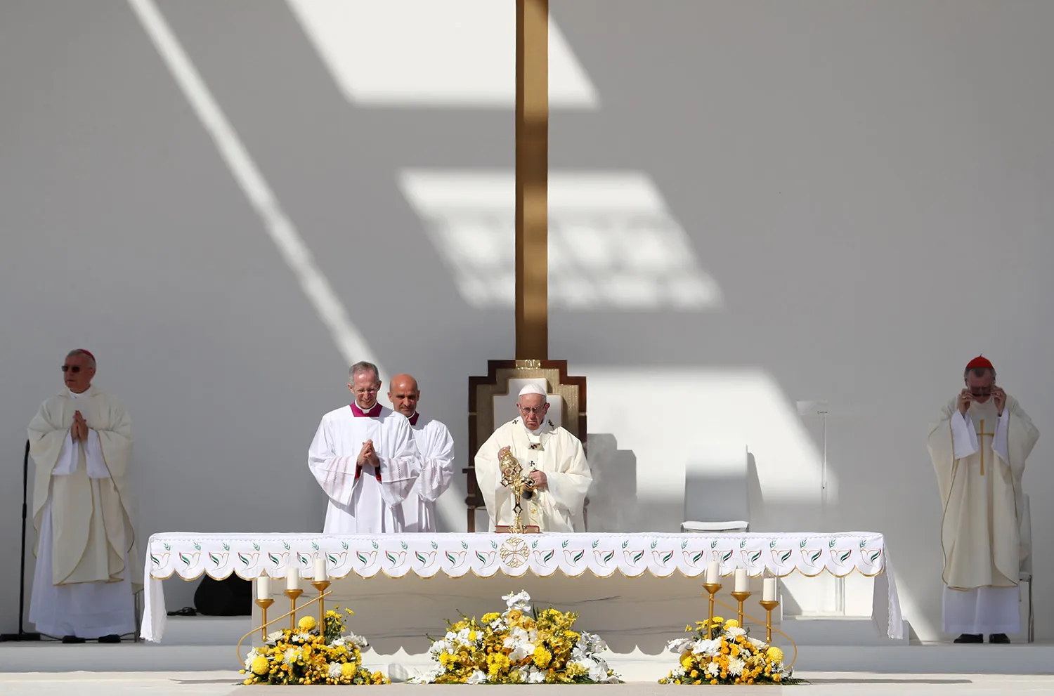 Pope Francis&nbsp;at the Zayed Sports City Stadium in&nbsp;Abu Dhabi on Feb. 5.