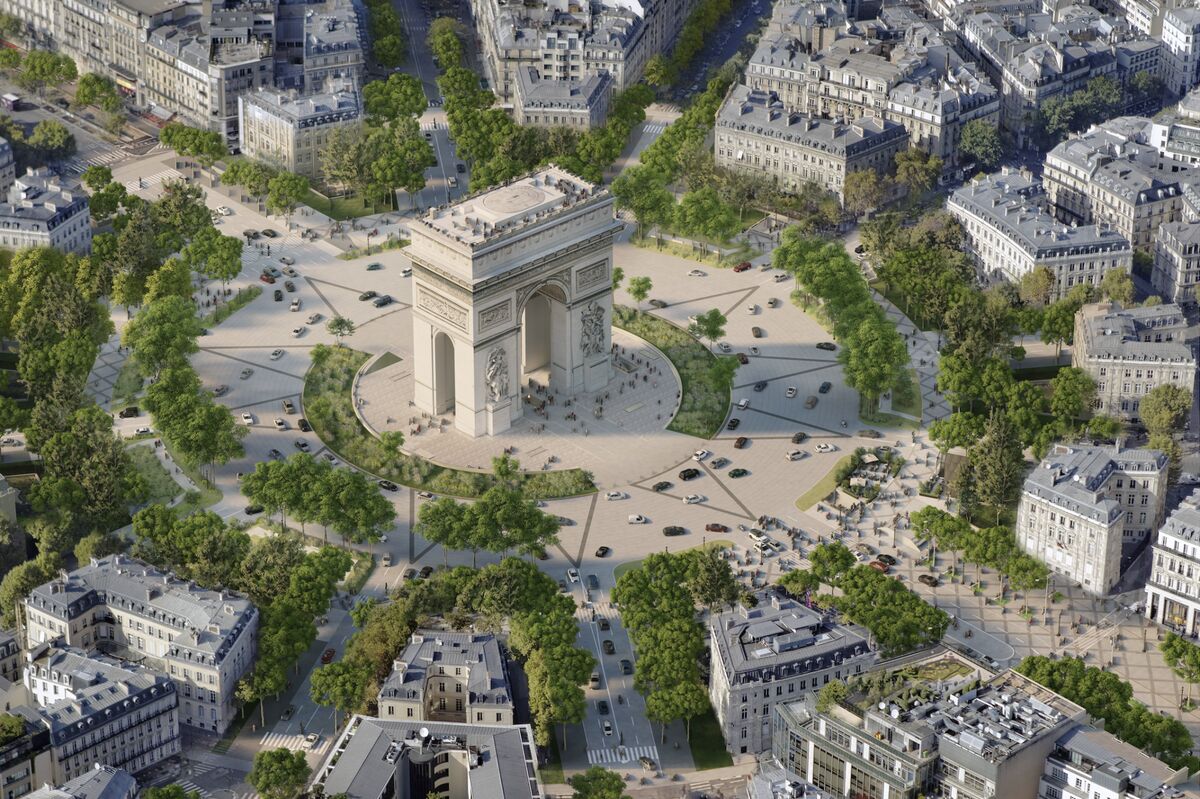 Street View Of Champselysees Avenue With Building Louis Vuitton In